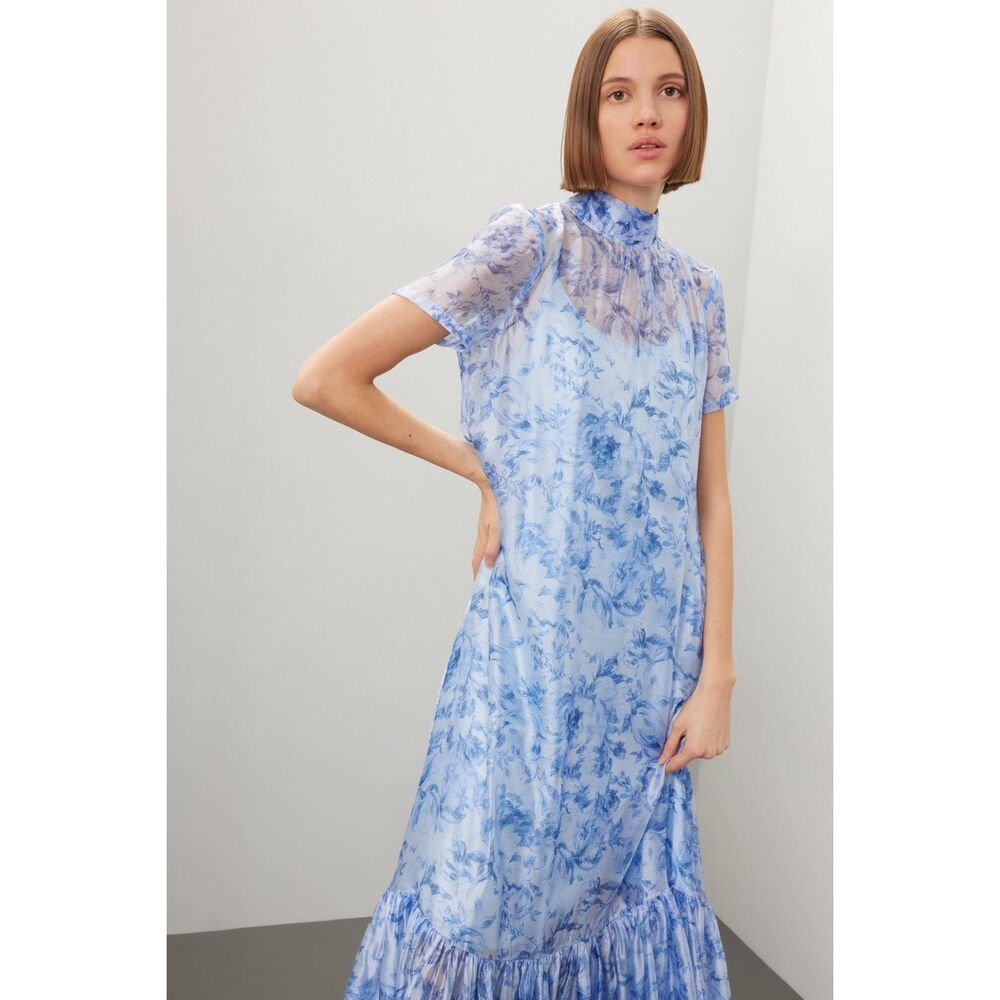 STAUD Light Blue Floral Maxi Dress - Picture 7 of 9